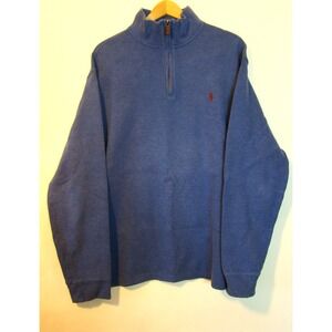 Ralph Lauren Polo Mens Blue Quarter Zip Sweater Size XXL  D112